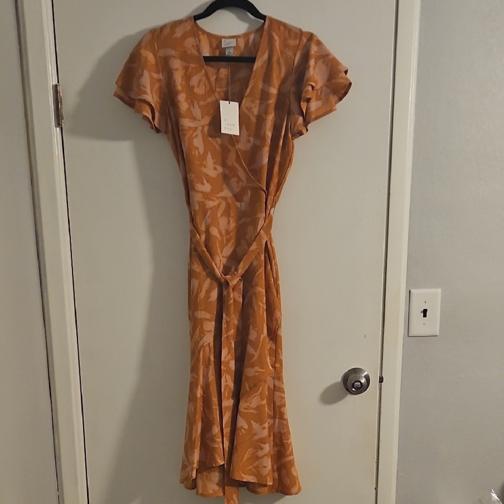 Women's Orange Patterned Dress